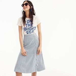 J Crew Striped Button Up Skirt